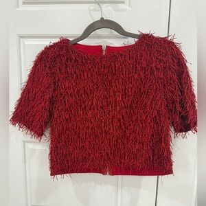 Gracia Vibrant Red Textured Top